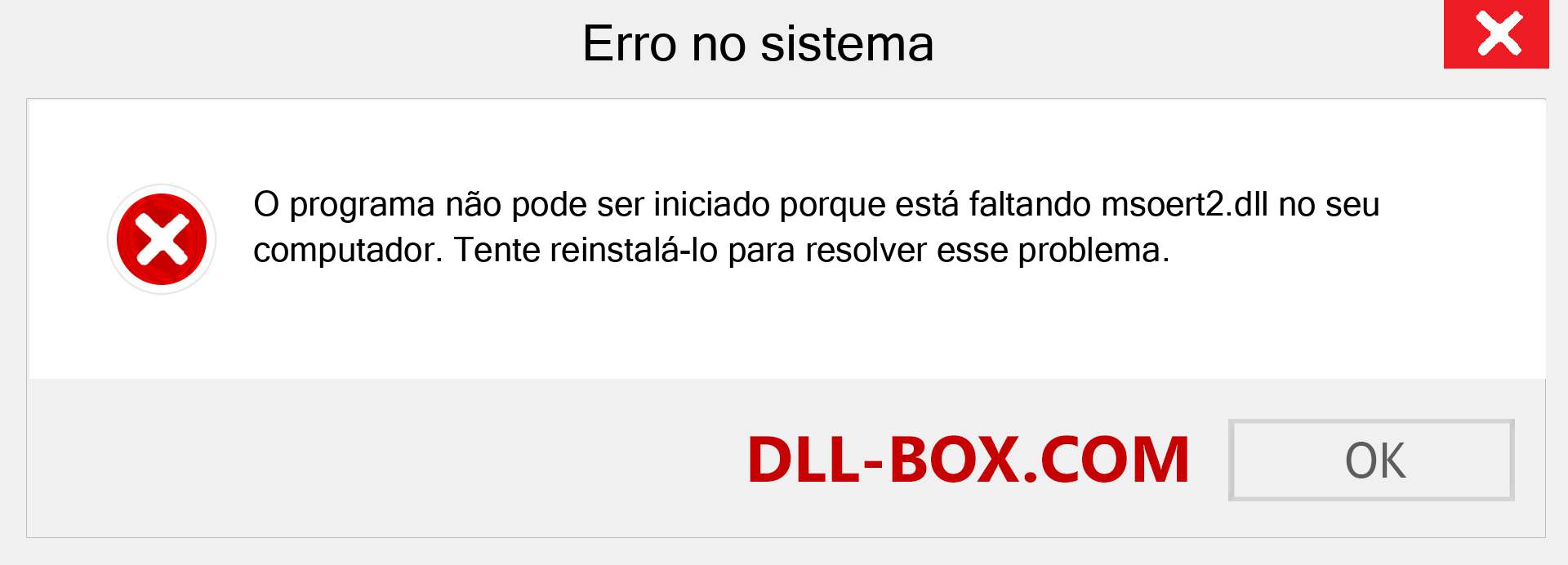 Arquivo msoert2.dll ausente ?. Download para Windows 7, 8, 10 - Correção de erro ausente msoert2 dll no Windows, fotos, imagens